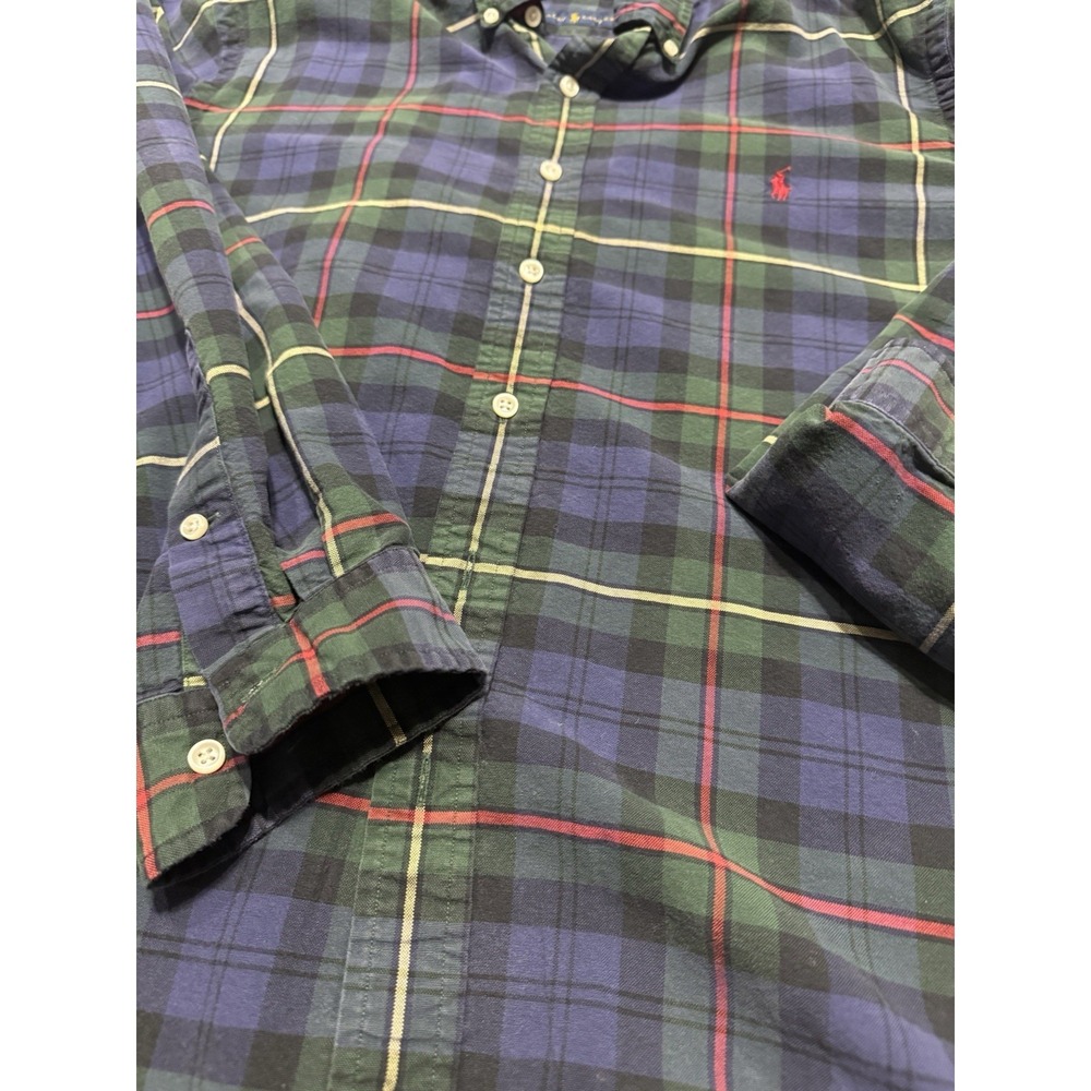 Polo Ralph Lauren Button Down Shirt in Multicolor Windowpane Check Plaid Size XL - Picture 3 of 8